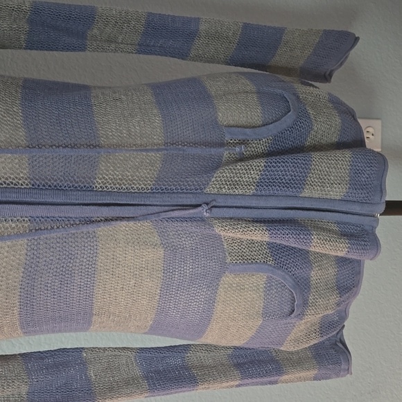 TOMMY BAHAMA Zippered Hoodie Cardigan Linen Blend Lightweight SZ Small Blue Gray - Picture 3 of 14